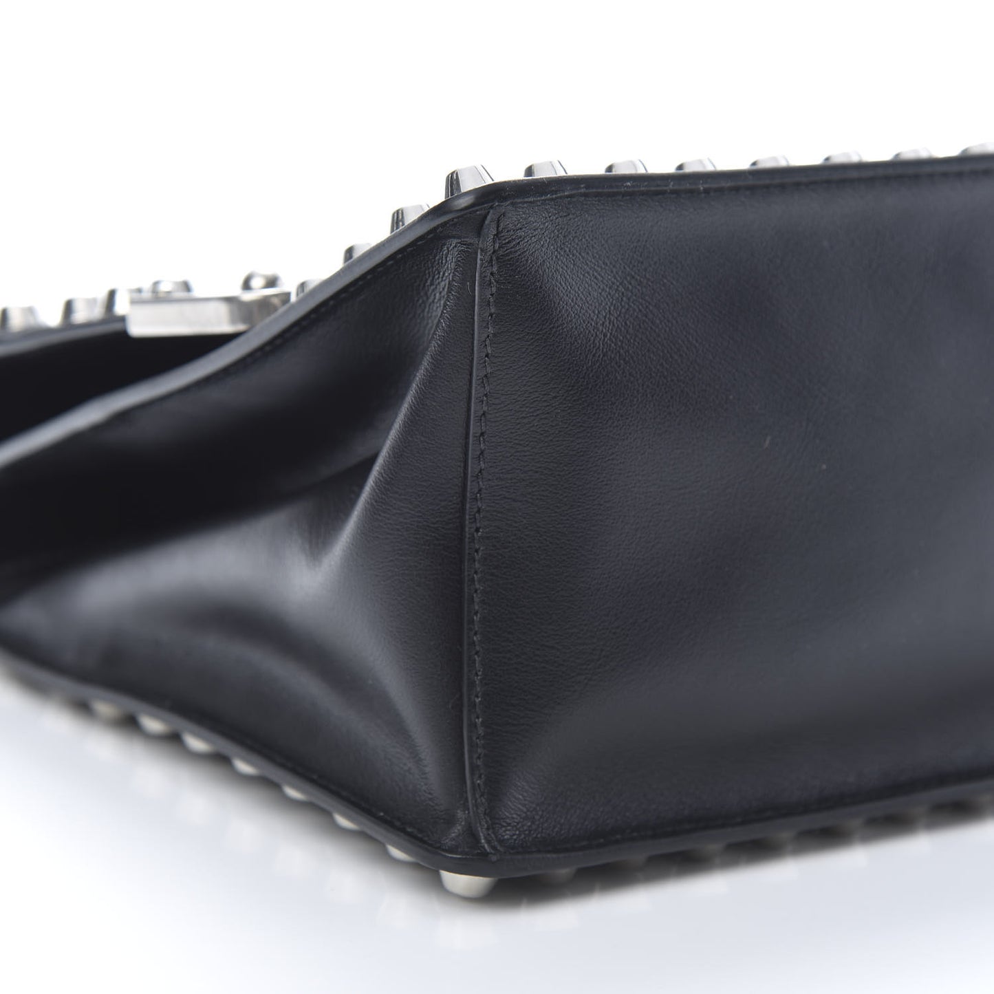 City Calfskin Saffiano Studded Cahier Bag Black