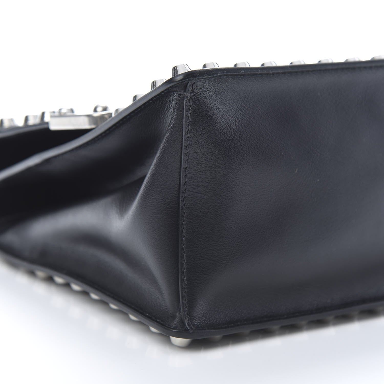 Prada City Calfskin Saffiano Studded Cahier Bag Black 9 of 10
