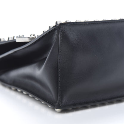 Prada City Calfskin Saffiano Studded Cahier Bag Black 9 of 10