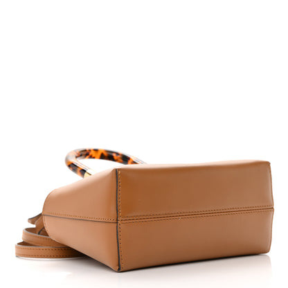 Fendi Vitello King Plexiglass Logo Embossed Mini By The Way Top Handle Boston Bag Caramello 4 of 14