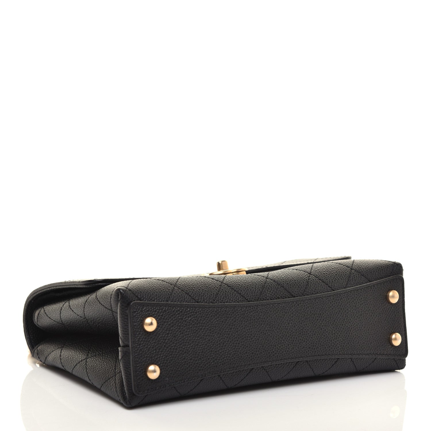 Chanel Caviar Diamond Stitched Small Top Handle Flap Black 4 of 12