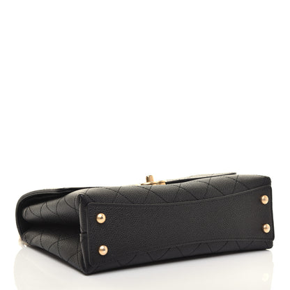 Chanel Caviar Diamond Stitched Small Top Handle Flap Black 4 of 12