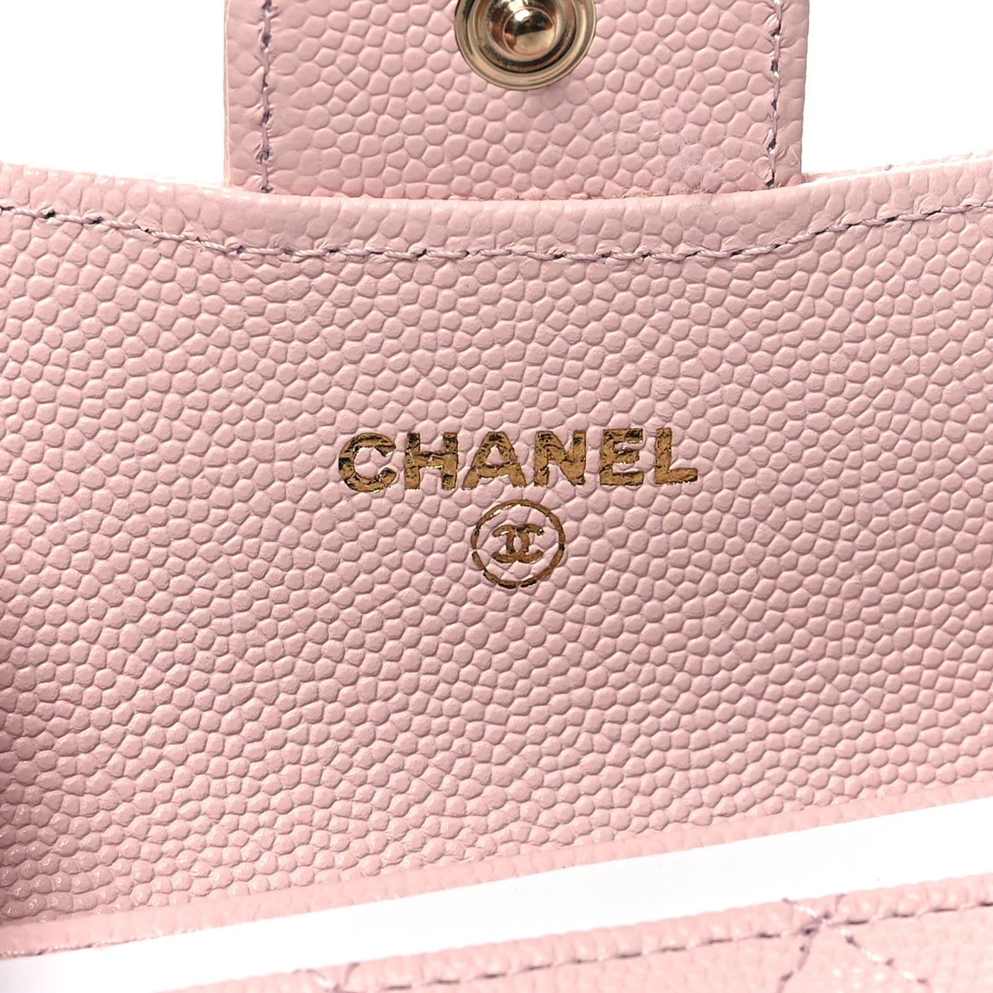 Caviar Quilted Flap Card Holder Wallet Light Pink