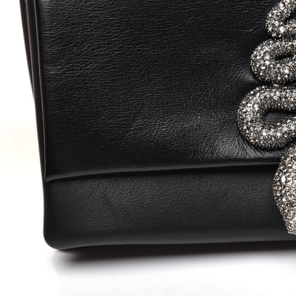 Valentino Garavani Calfskin Crystal Encrusted Snake Maison Small Crossbody Black 20 of 22