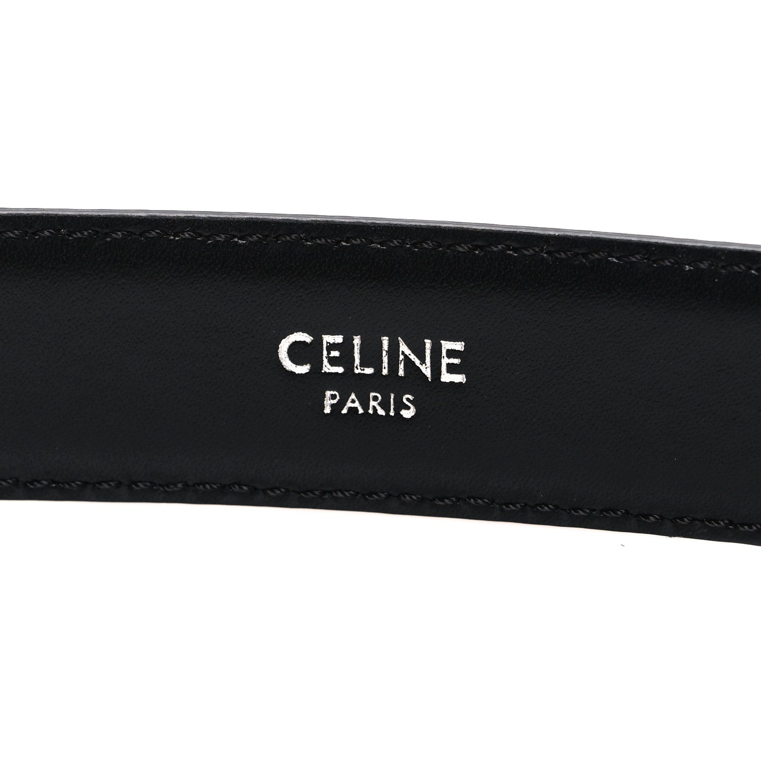 Celine Box Calfskin Medium 25mm Triomphe Belt 80 32 Black 5 of 6