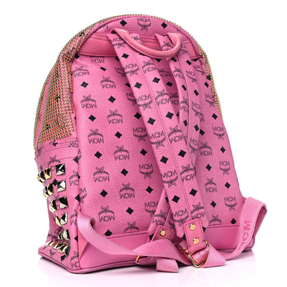 MCM Visetos Studded Medium Stark M Backpack Pink 2 of 10
