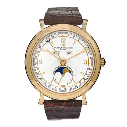 Vacheron Constantin 18K Yellow Gold Alligator 36mm Historiques Triple Date Calendar Manual Winding Watch 47150 1 of 5