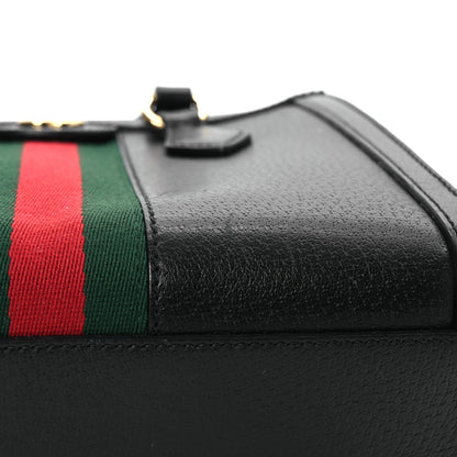 Gucci Textured Calfskin Web Small Ophidia Tote Bag Black 11 of 13