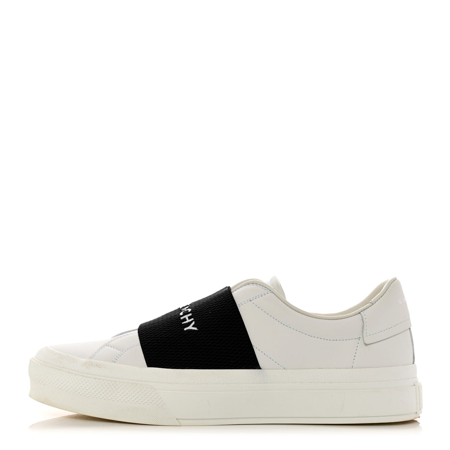 Calfskin Band Logo Womens Urban Street Sneakers 39.5 White Black