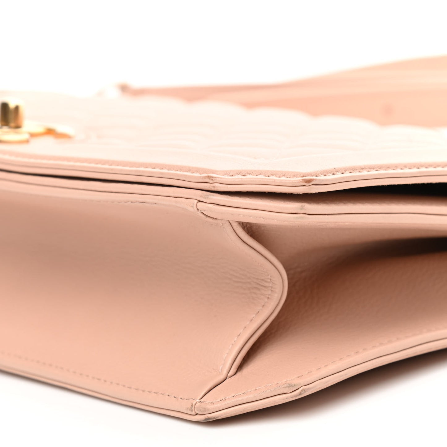 Lambskin Quilted Flap Beige