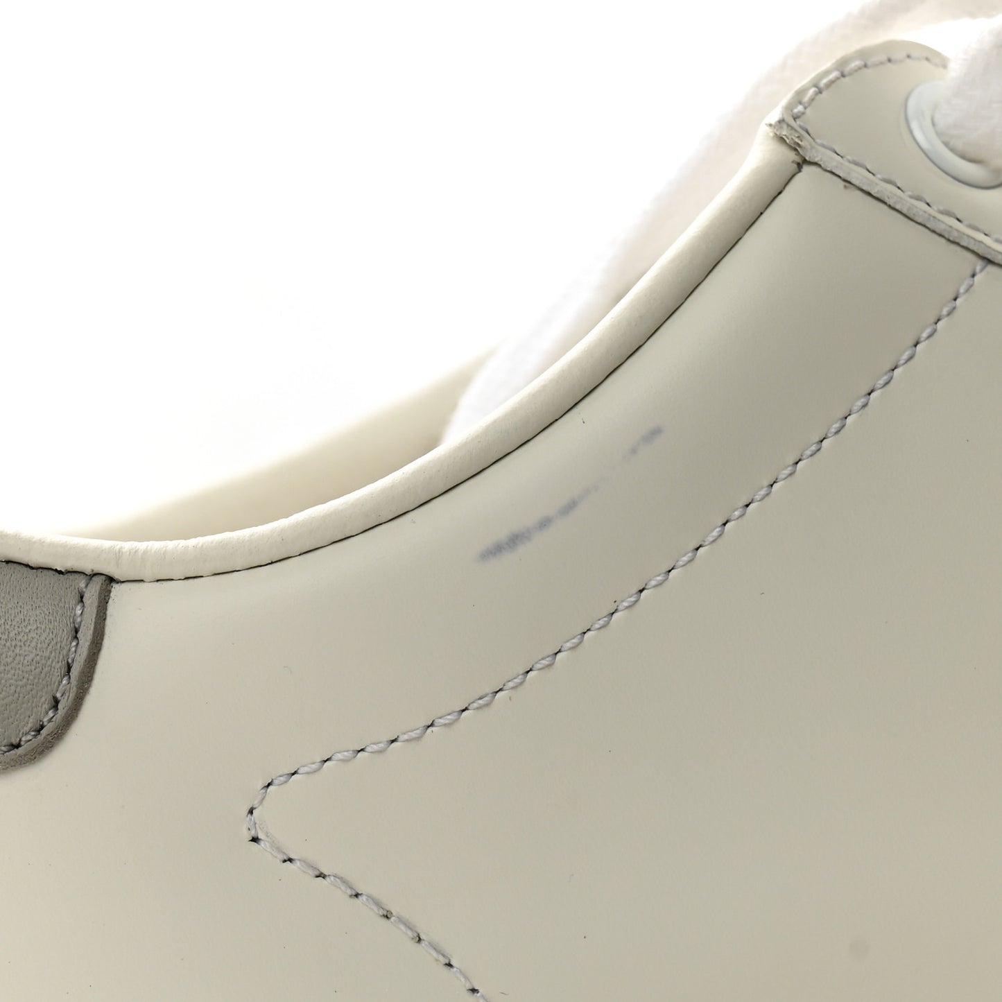 Calfskin Interlocking G Perforated Womens Ace Sneakers 37.5 White Grey Sky
