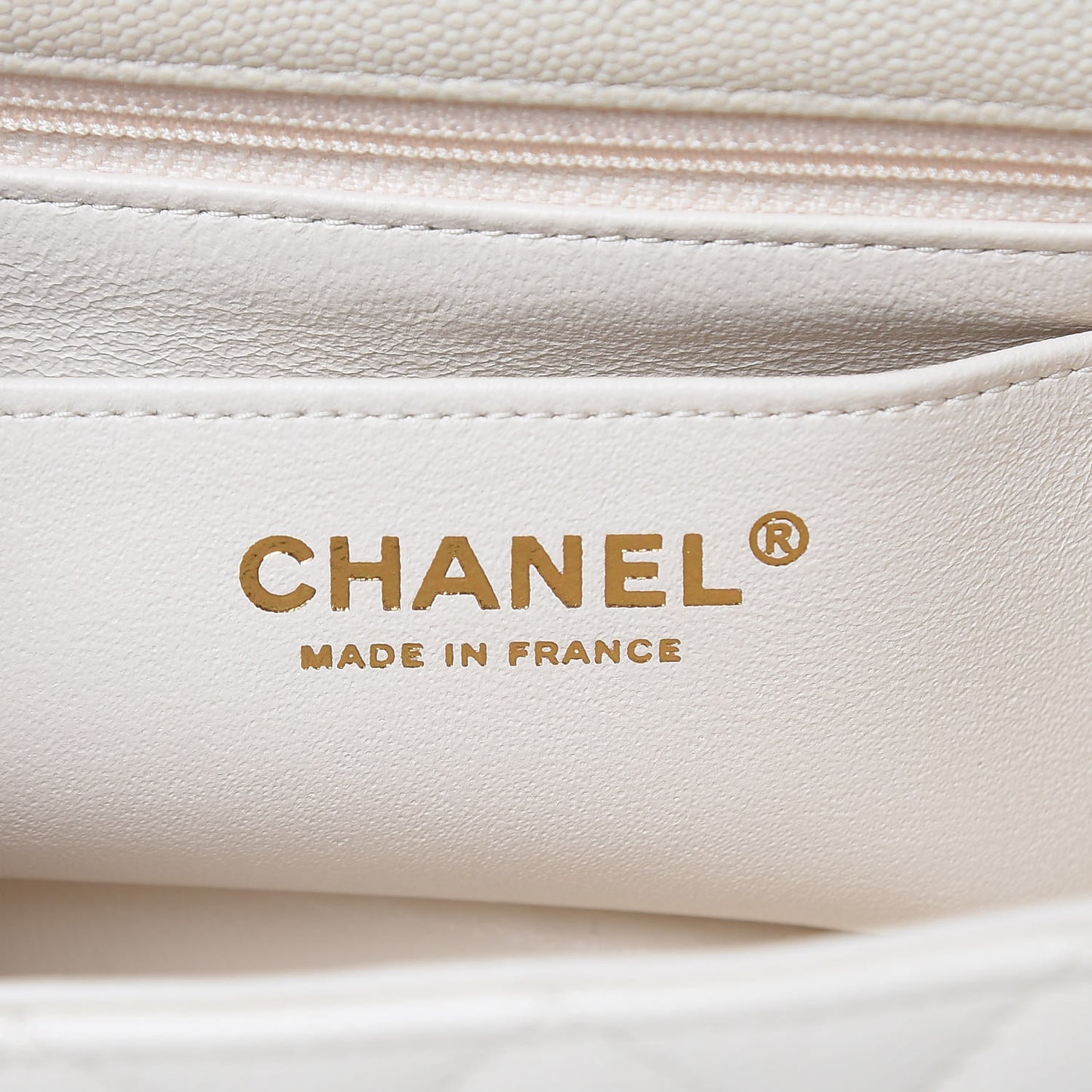 Caviar Quilted Mini Rectangular Flap White