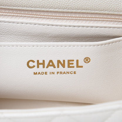 Chanel Caviar Quilted Mini Rectangular Flap White 8 of 10