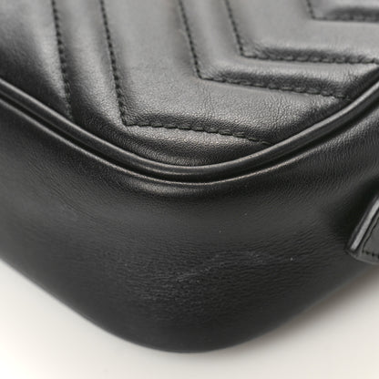 Gucci Calfskin Matelasse Mini GG Marmont Chain Shoulder Bag Black 9 of 10