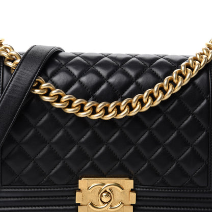 Chanel Lambskin Quilted Medium Boy Flap Black 11 of 11