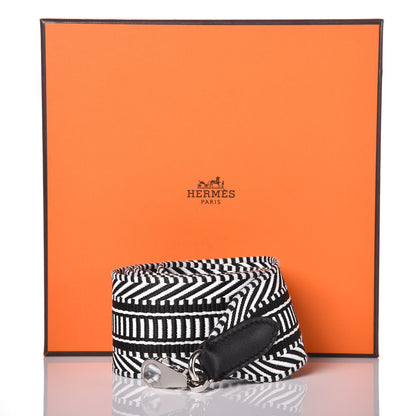 Hermes Toile Swift 50mm Sangle Cavale Shoulder Strap Black Ecru 4 of 4