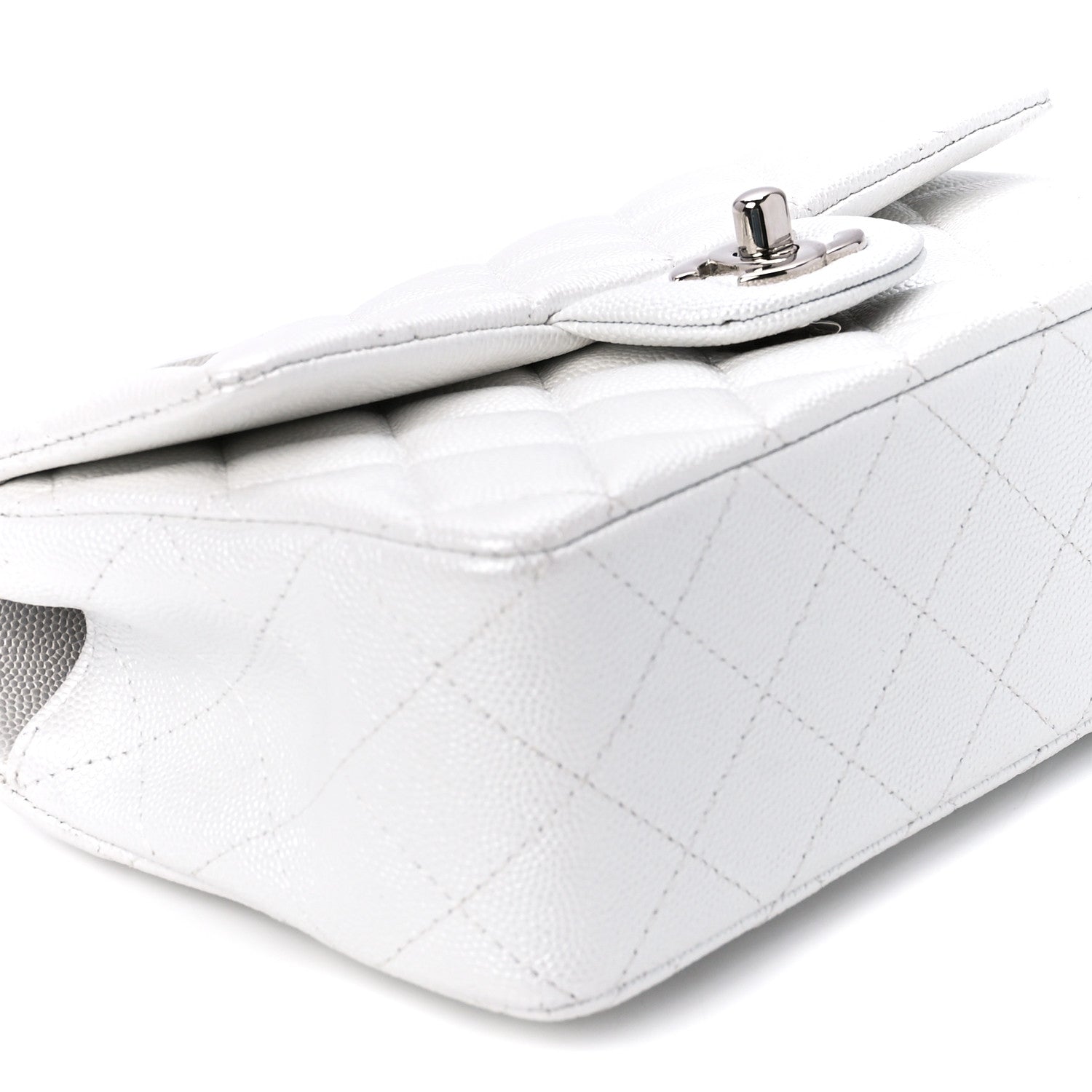 Chanel Iridescent Caviar Quilted Mini Top Handle Rectangular Flap White 11 of 13