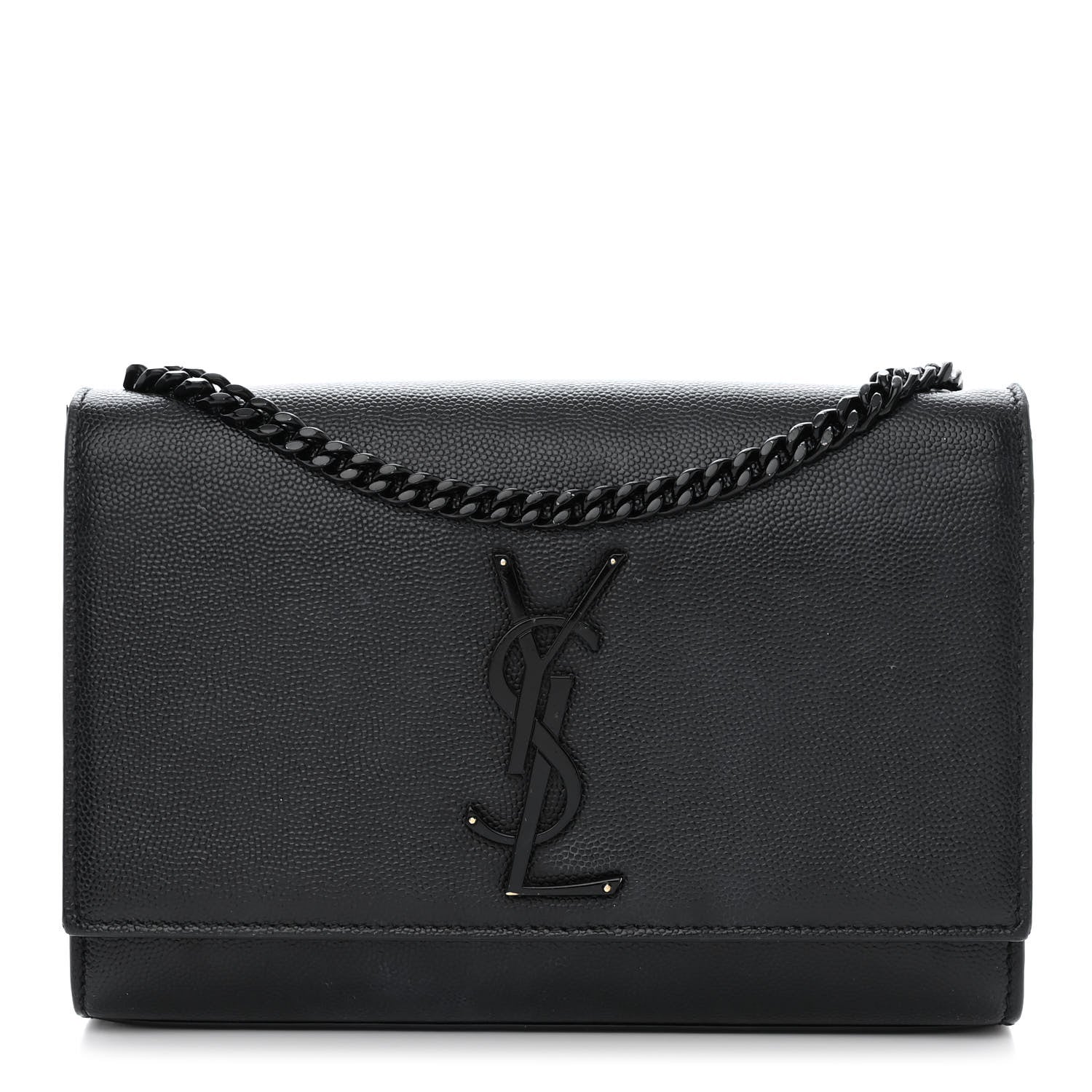 Saint Laurent Grain De Poudre Small Monogram Monochrome Kate Satchel Black 1 of 13