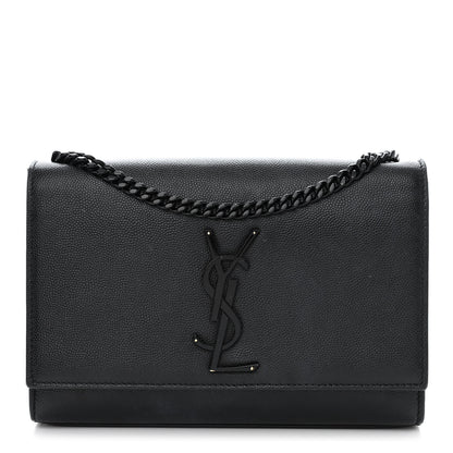 Saint Laurent Grain De Poudre Small Monogram Monochrome Kate Satchel Black 1 of 13