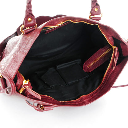 Balenciaga Chevre Gold Metallic Edge Hardware City Bordeaux 5 of 7