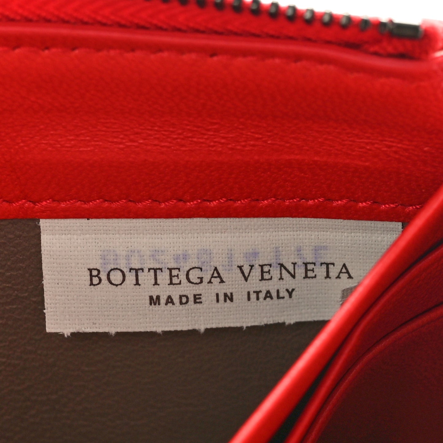 Nappa Intrecciato Wristlet Zip Wallet Red