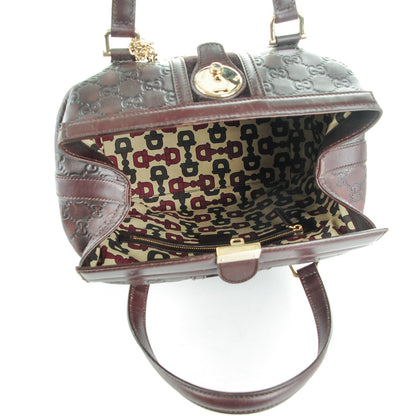 Gucci Guccissima Treasure Boston Dark Brown 4 of 10
