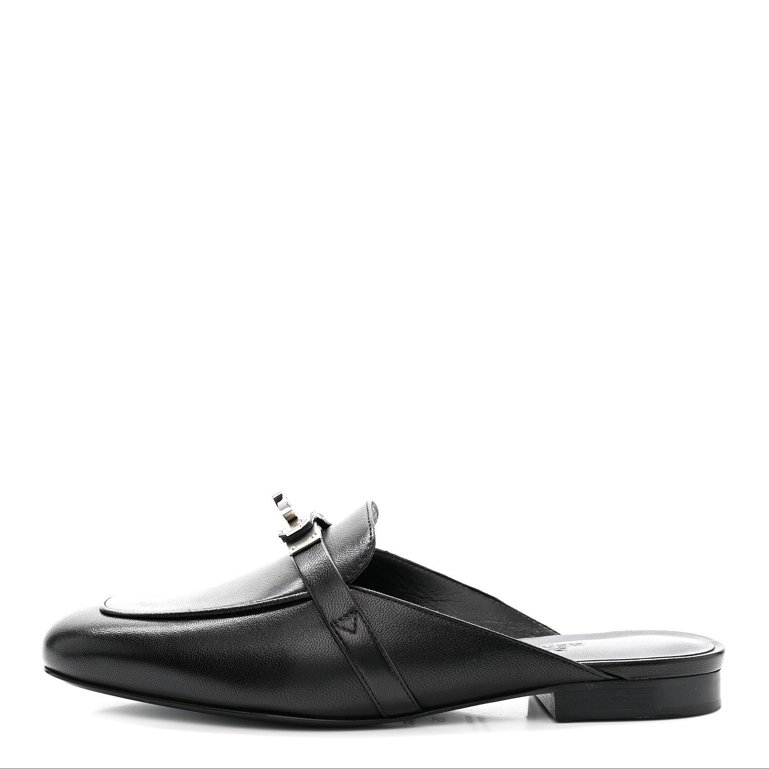 Hermes Goatskin Oz Mules 35 Black 1 of 9
