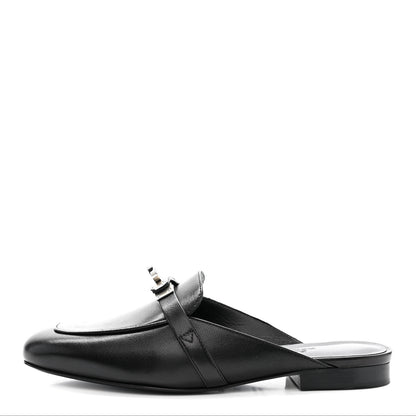 Hermes Goatskin Oz Mules 35 Black 1 of 9