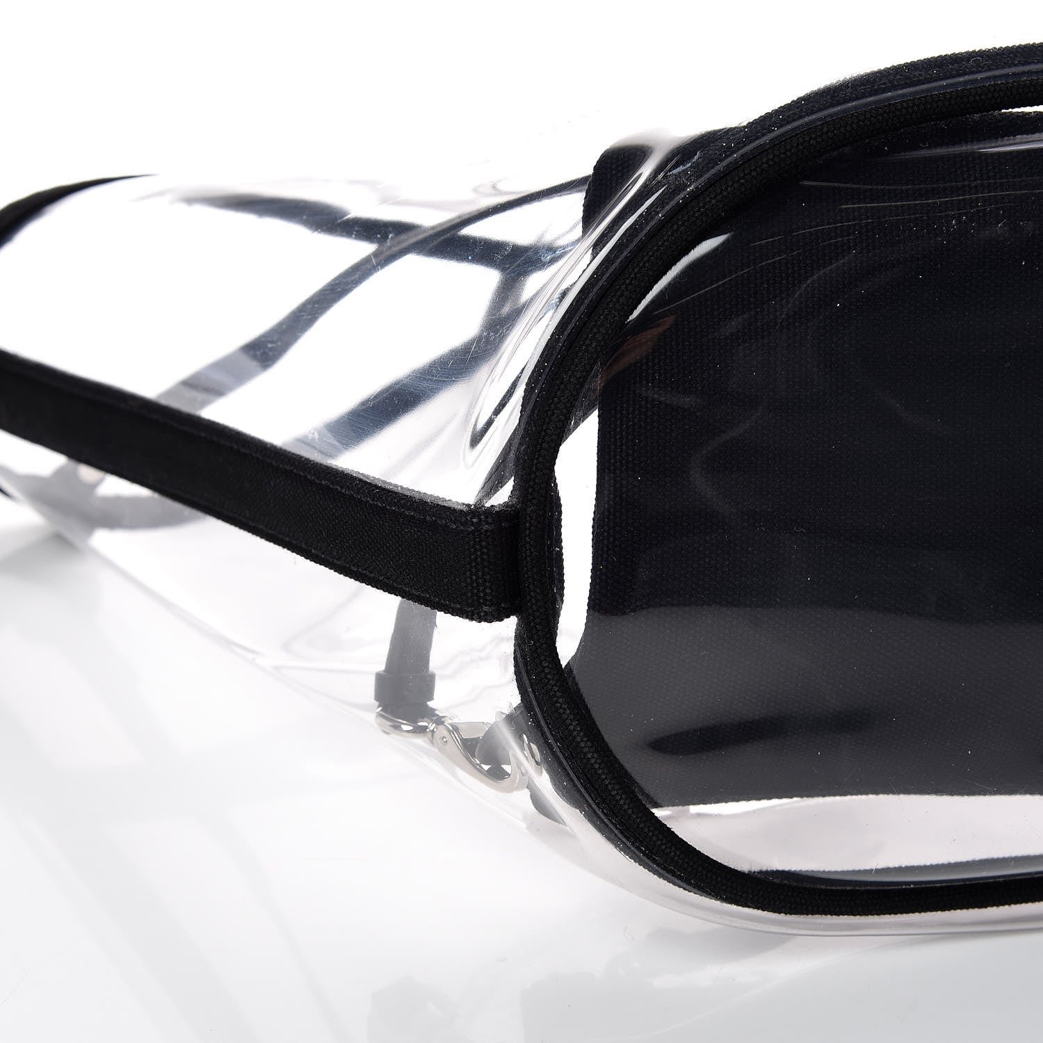Prada Plexiglass Calfskin Small Shopper Tote Black 6 of 10