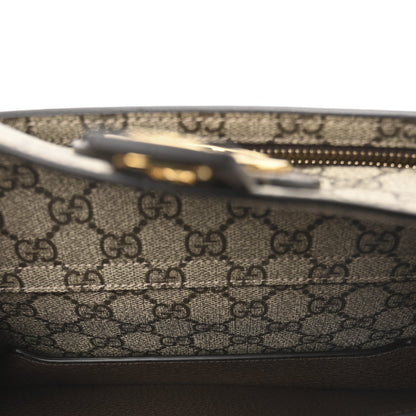 Gucci GG Supreme Monogram Textured Dollar Calfskin Blondie Belt Bag Beige Ebony New Acero 5 of 11