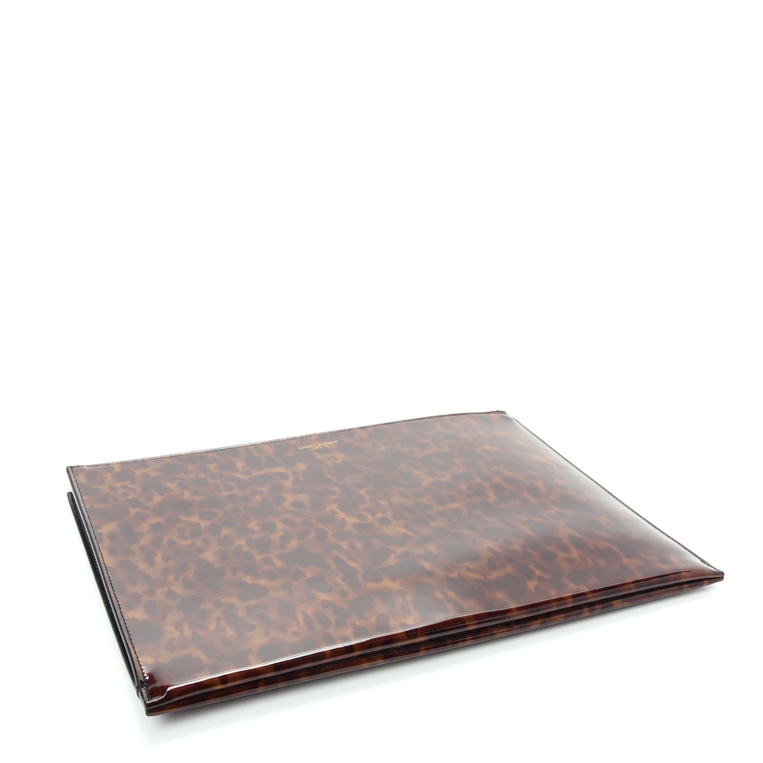 Saint Laurent Patent Zipped Tablet Holder Tortoiseshell 4 of 9