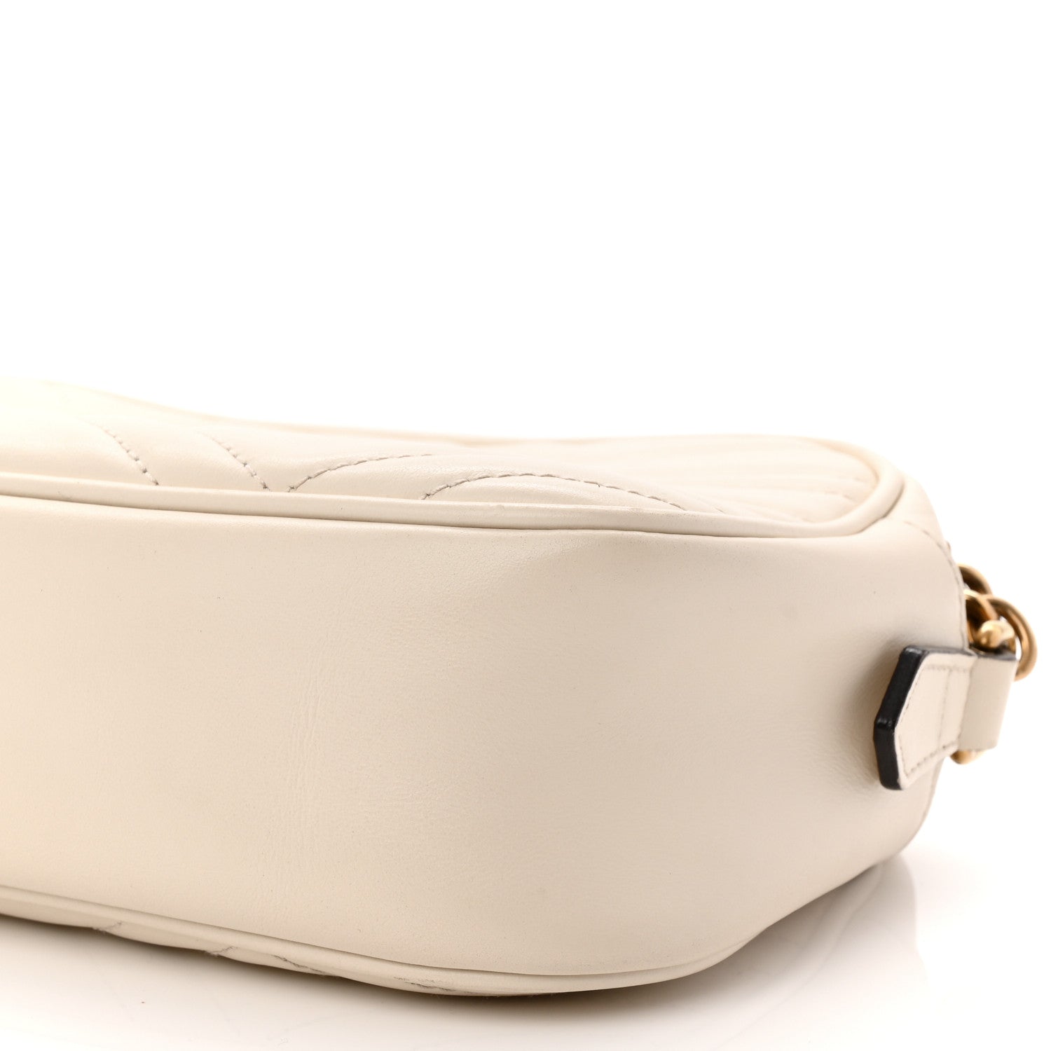 Gucci Calfskin Matelasse Small GG Marmont Chain Shoulder Bag White 10 of 11
