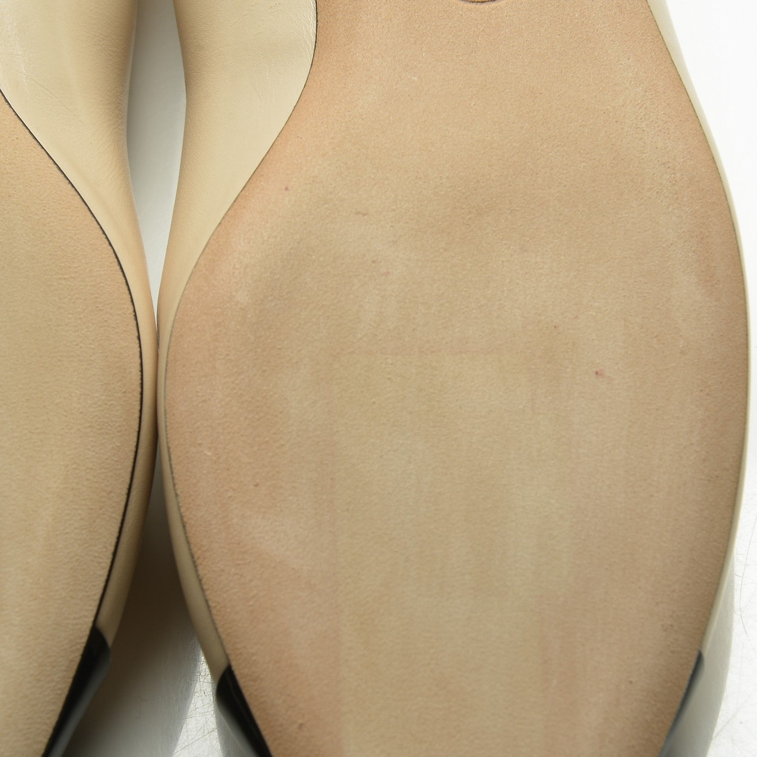 Chanel Lambskin Patent Cap Toe Ballerina Flats 35 Beige Black 7 of 9