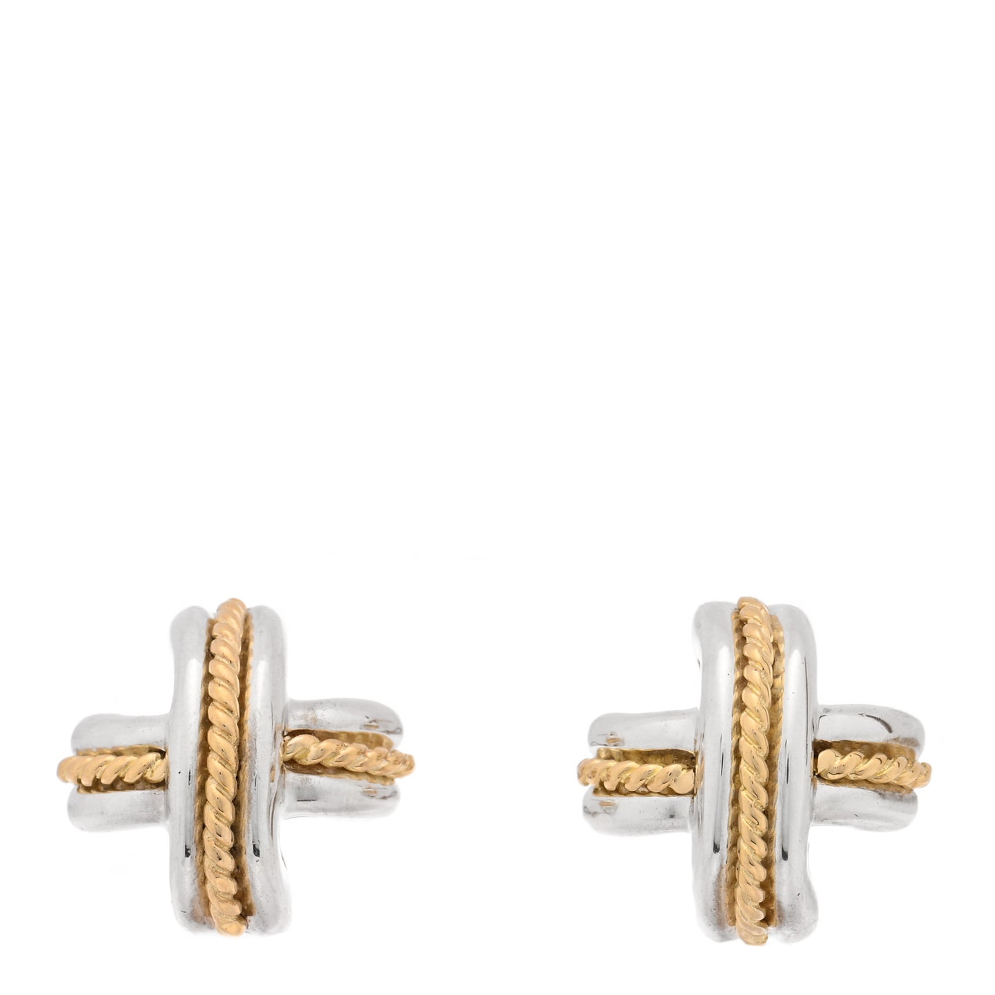Sterling Silver 18K Yellow Gold Signature X Earrings