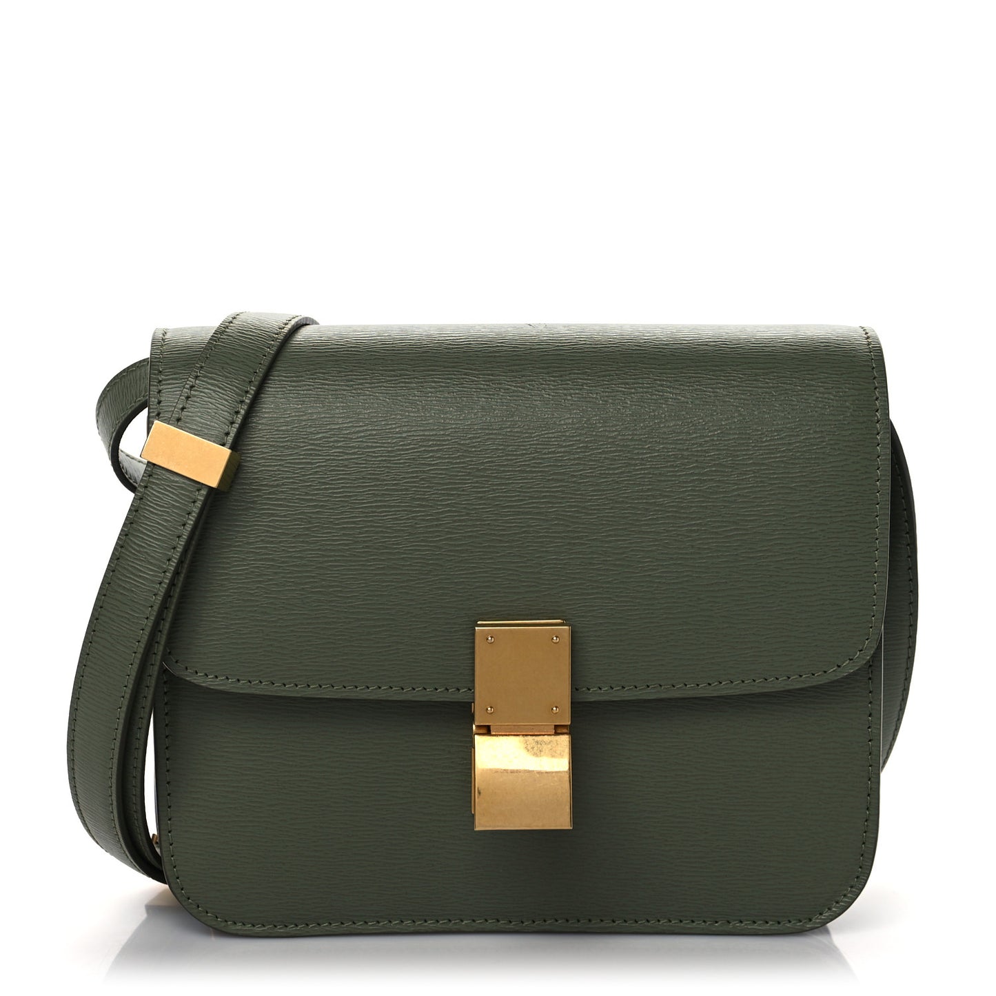 Liege Calfskin Teen Classic Box Flap Bag Light Khaki