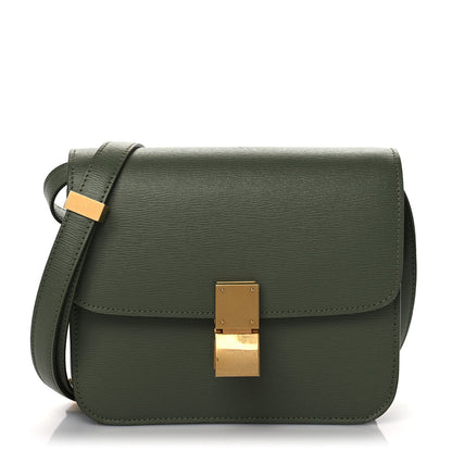Celine Liege Calfskin Teen Classic Box Flap Bag Light Khaki 1 of 10