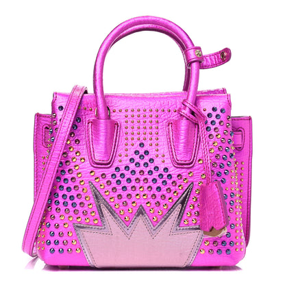 MCM Metallic Calfskin Cyber Studs Mini Milla Tote Electric Pink 1 of 4