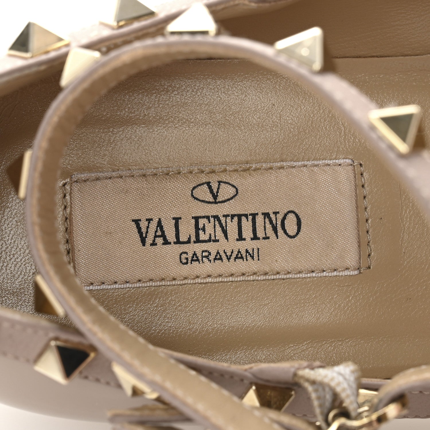 Valentino Garavani Patent Rockstud Cage Ballerina Flats 37 Poudre 8 of 10