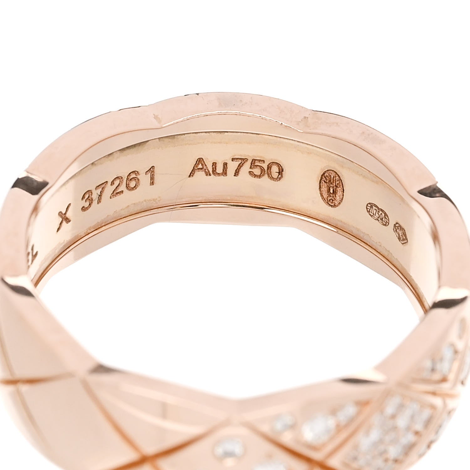 Chanel 18K Beige Gold Diamond Small Coco Crush Ring 53 6.5 5 of 5