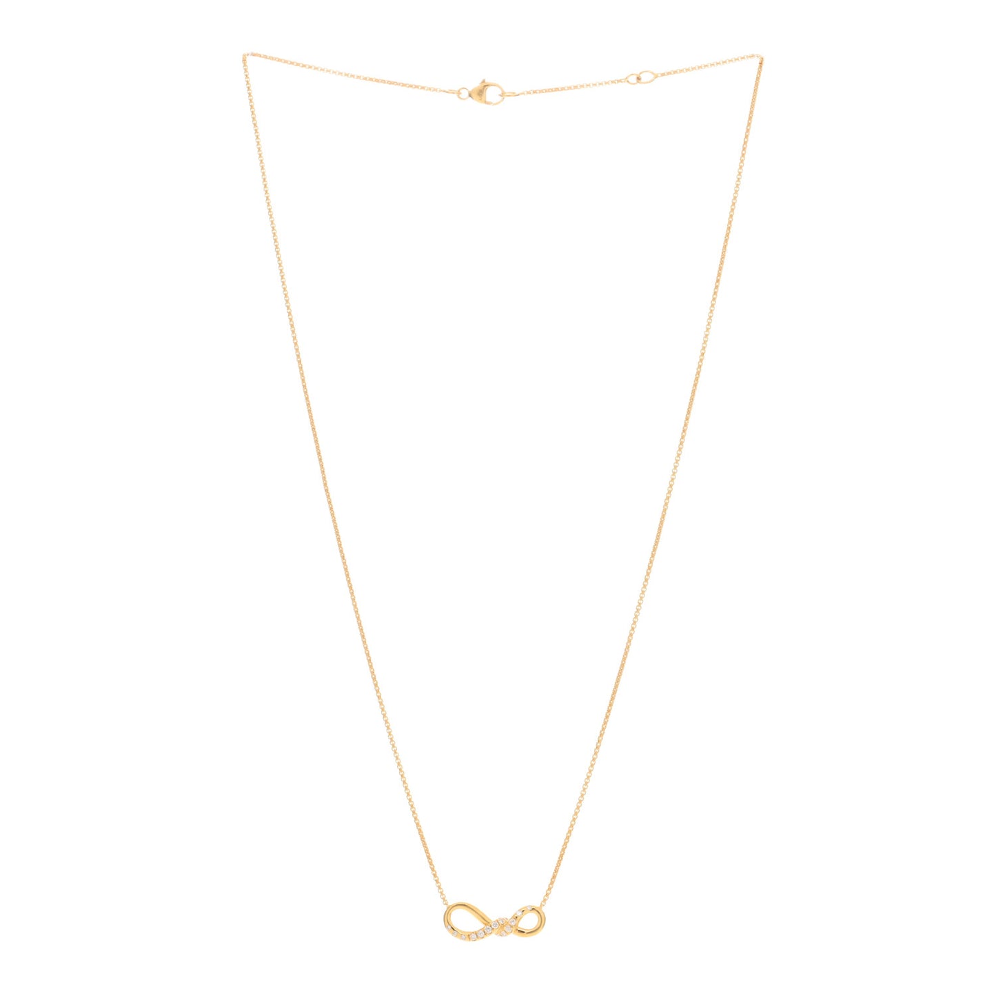 18K Yellow Gold Diamond 19mm Continuance Pendant Necklace