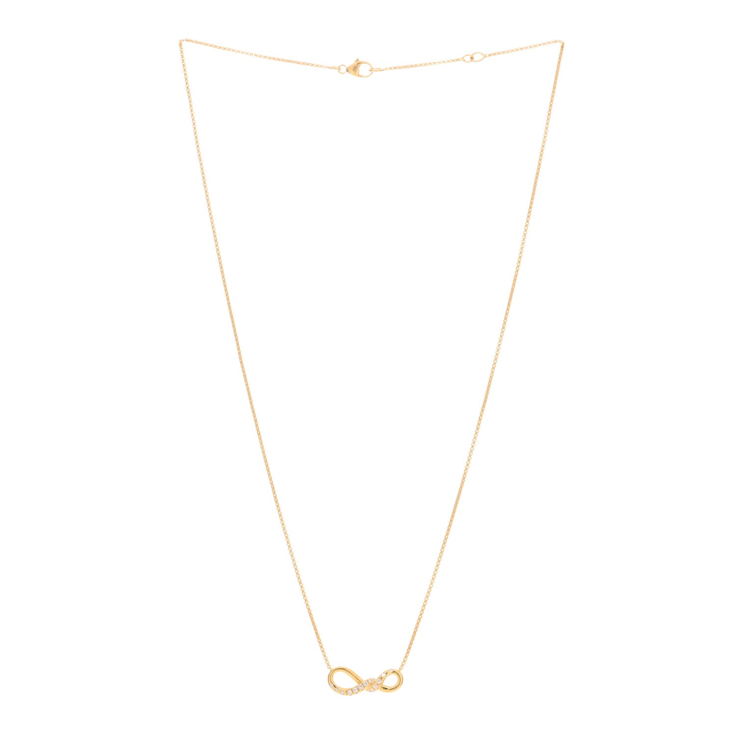 David Yurman 18K Yellow Gold Diamond 19mm Continuance Pendant Necklace 2 of 3