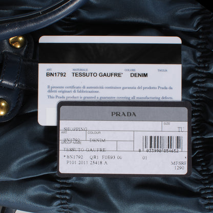 Prada Tessuto Nylon Gaufre Tote Denim 8 of 10
