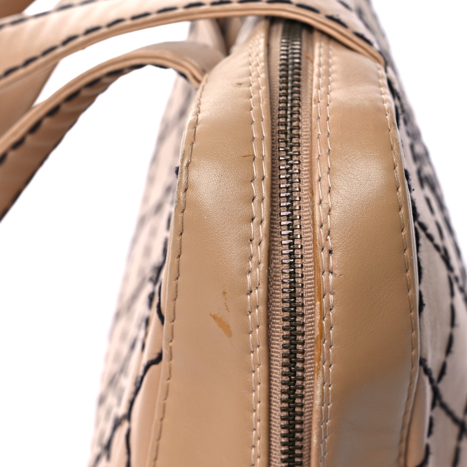 Chanel Calfskin Wild Stitch Vertical Top Handle Bag Beige 30 of 36