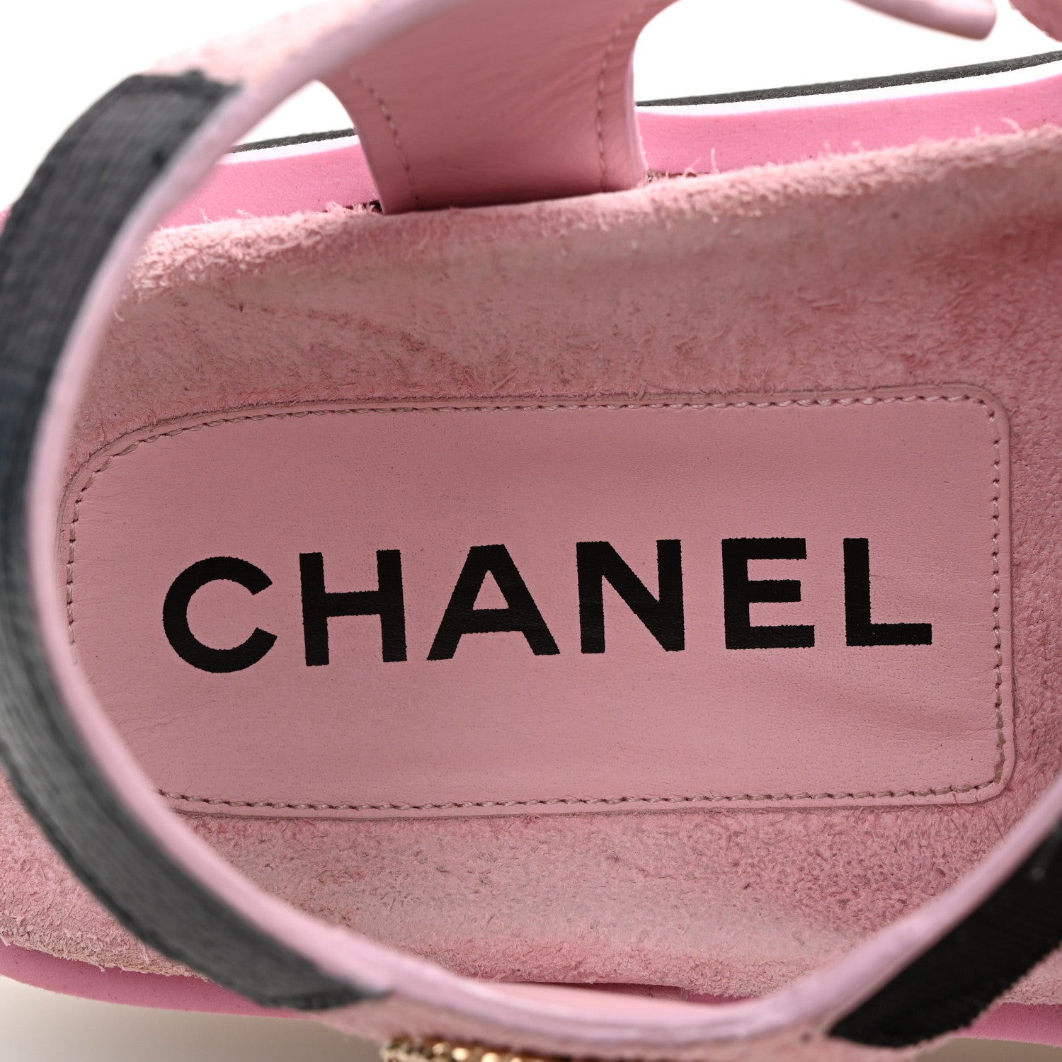 Chanel Suede Calfskin Velcro Flat Sandals 39 Light Pink 8 of 13