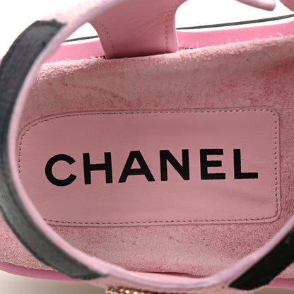 Chanel Suede Calfskin Velcro Flat Sandals 39 Light Pink 8 of 13
