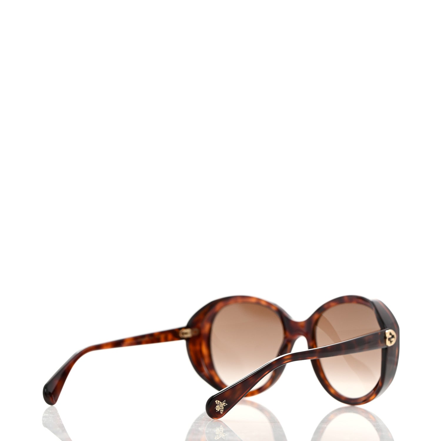 Gucci Acetate Round GG Sunglasses GG0368S Havana 4 of 8