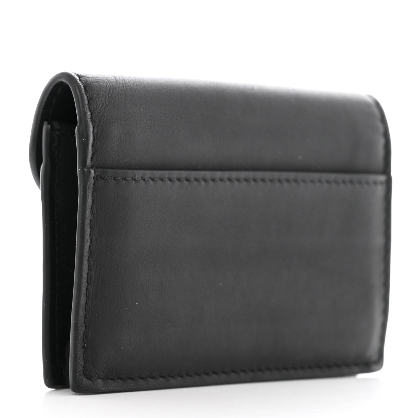 Ultra Matte Calfskin Saddle Card Holder Black