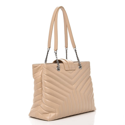 Saint Laurent Calfskin Y Quilted Monogram Large Loulou Shopper Nude Powder 3 of 8