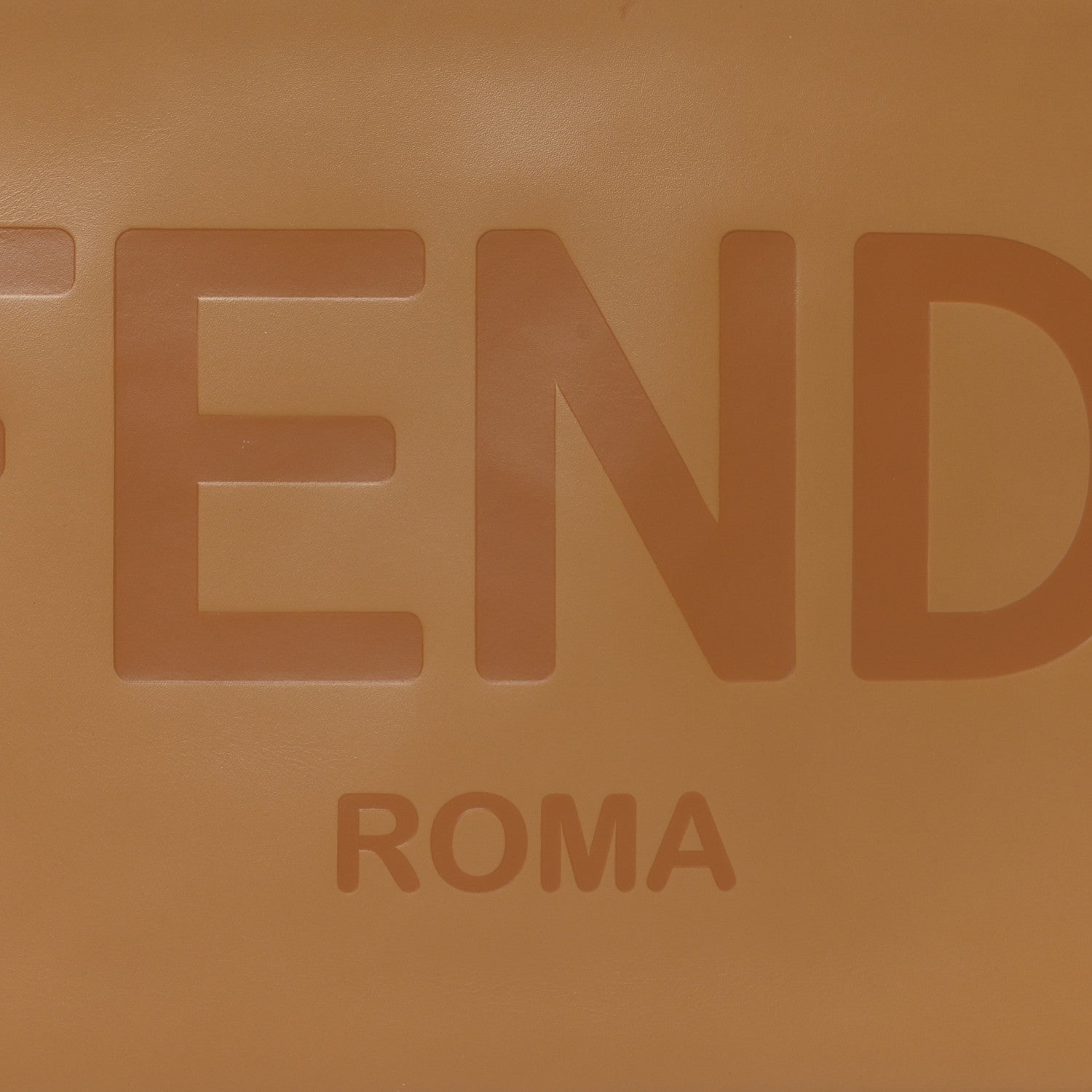 Fendi Vitello King Logo Embossed Large Flat Pouch Miele Scuro 7 of 7