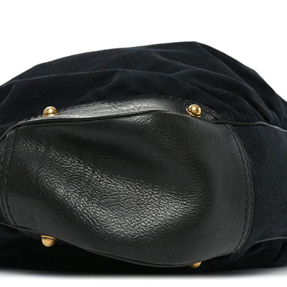 Gucci Monogram Large Jockey Hobo Black 9 of 12
